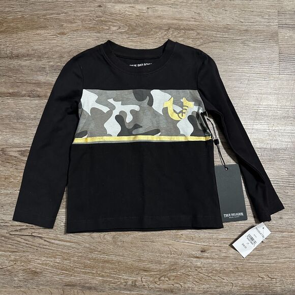 True Religion Other - NWT True Religion Boys 2T Long Sleeve Camo Logo Shirt Black T-Shirt